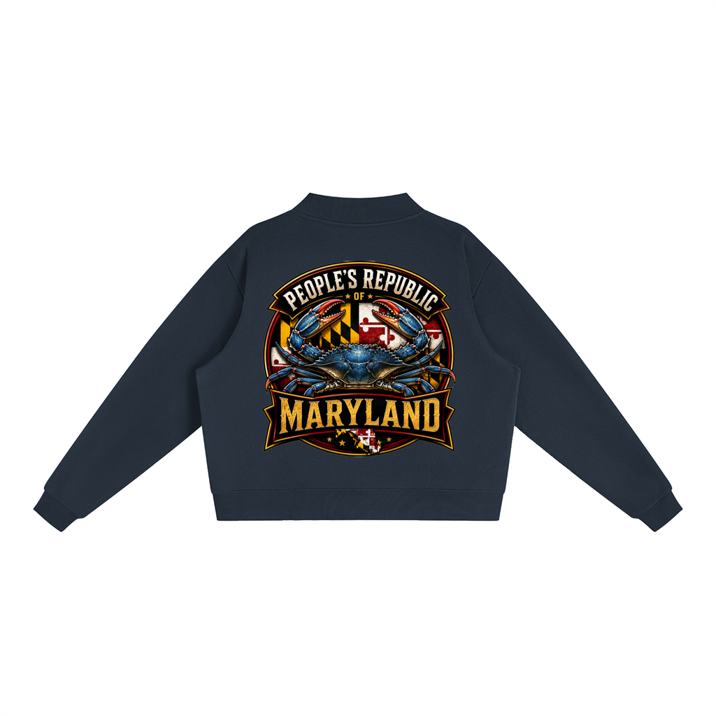 Essential Fleece Mock-Neck Crew Sweatshirt
