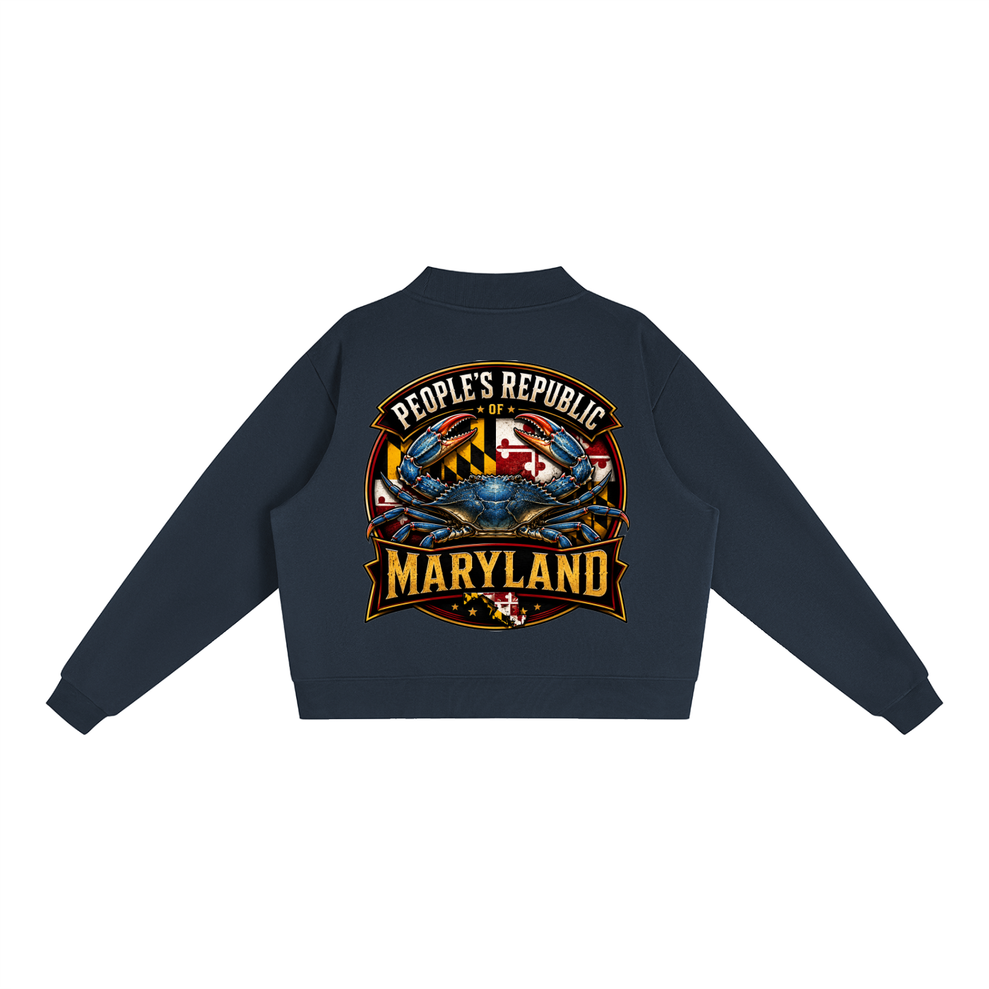 Essential Fleece Mock-Neck Crew Sweatshirt