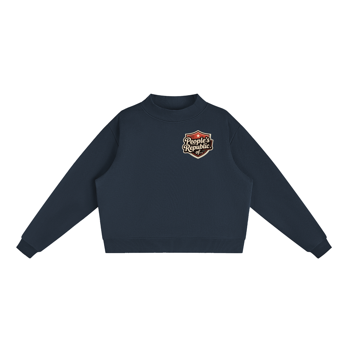 Essential Fleece Mock-Neck Crew Sweatshirt