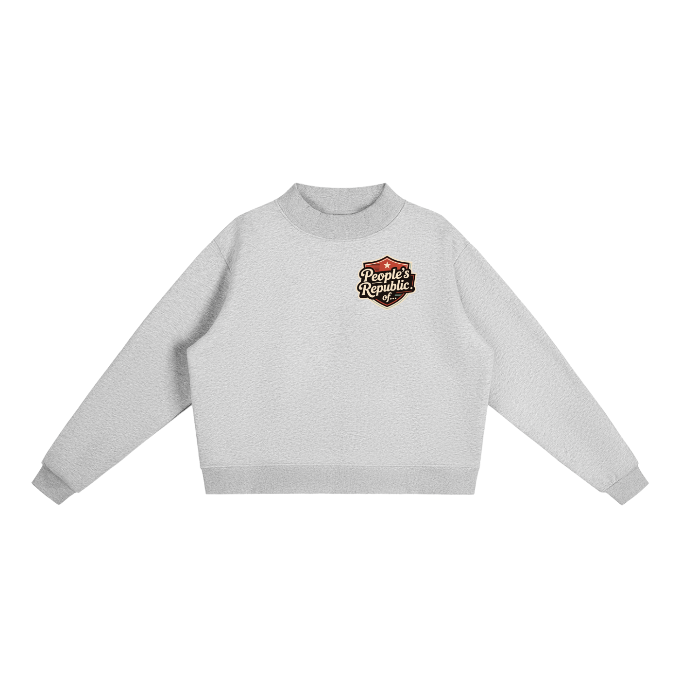 Essential Fleece Mock-Neck Crew Sweatshirt