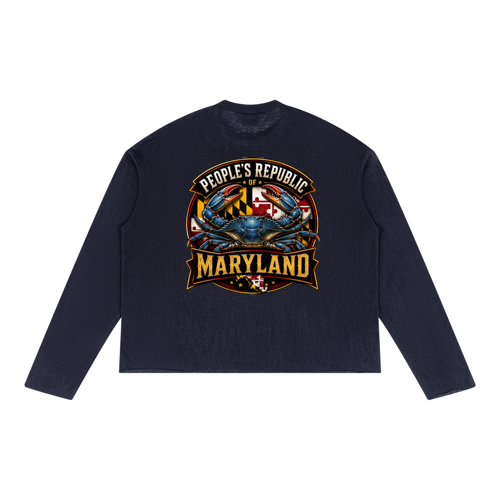 Unisex Raw Edge Long Sleeve T-Shirt
