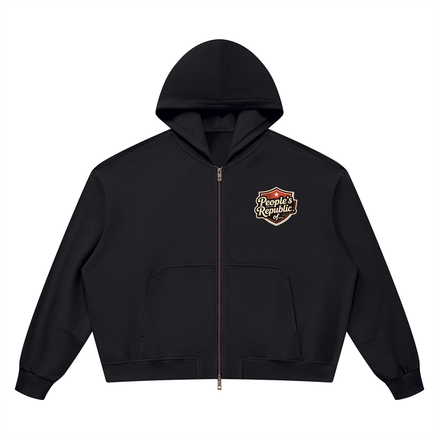 Unisex Vintage Wash Boxy Full Zip Hoodie