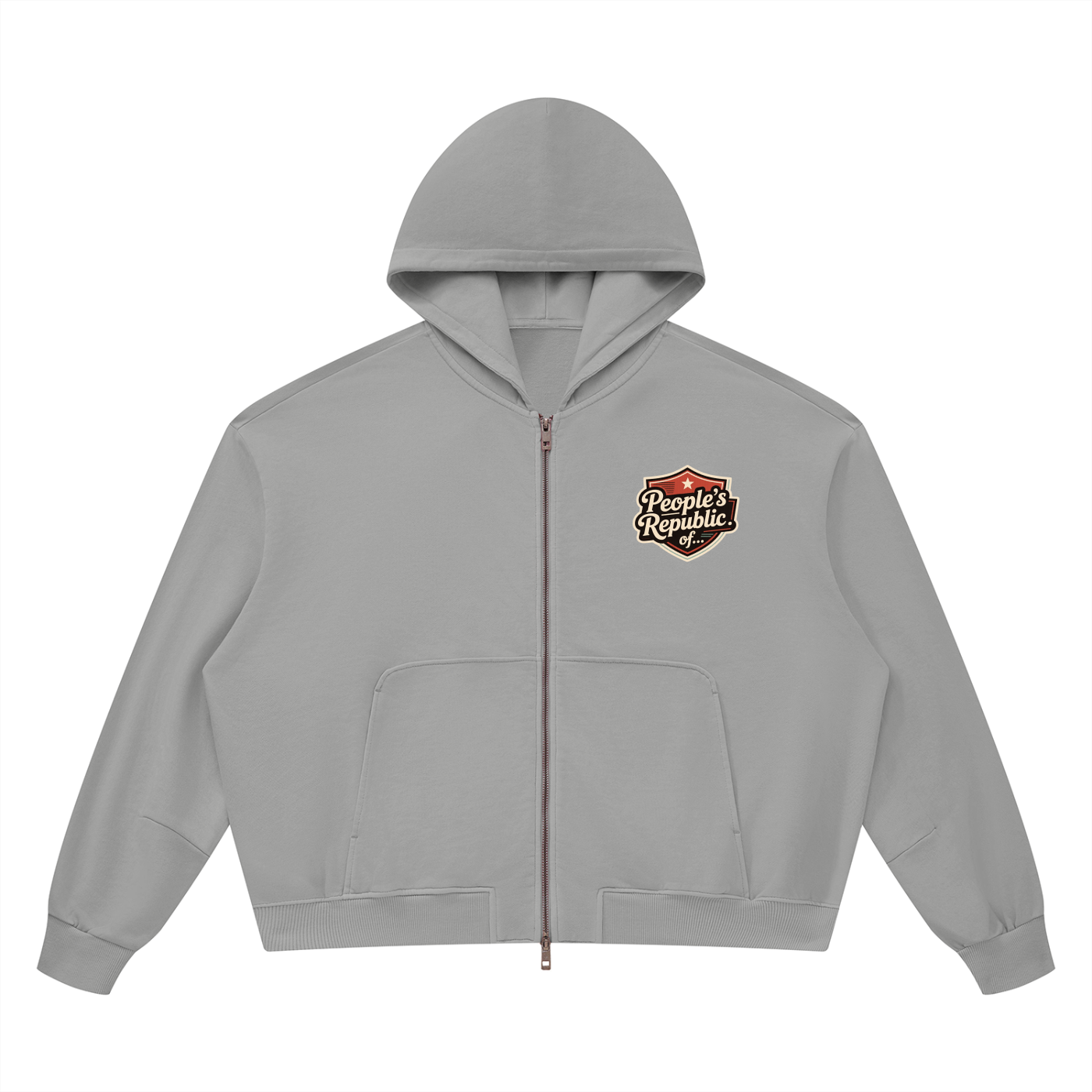 Unisex Vintage Wash Boxy Full Zip Hoodie