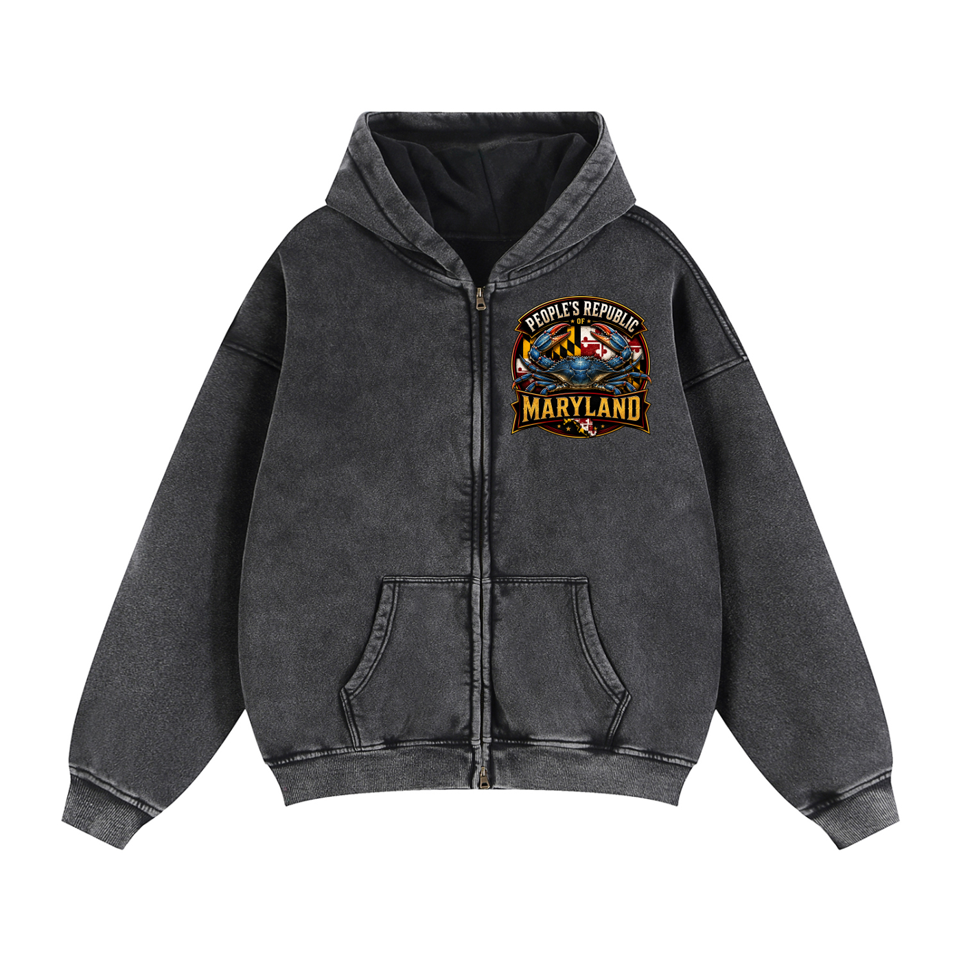 Zip-Through Boxy Fleece Hoodie