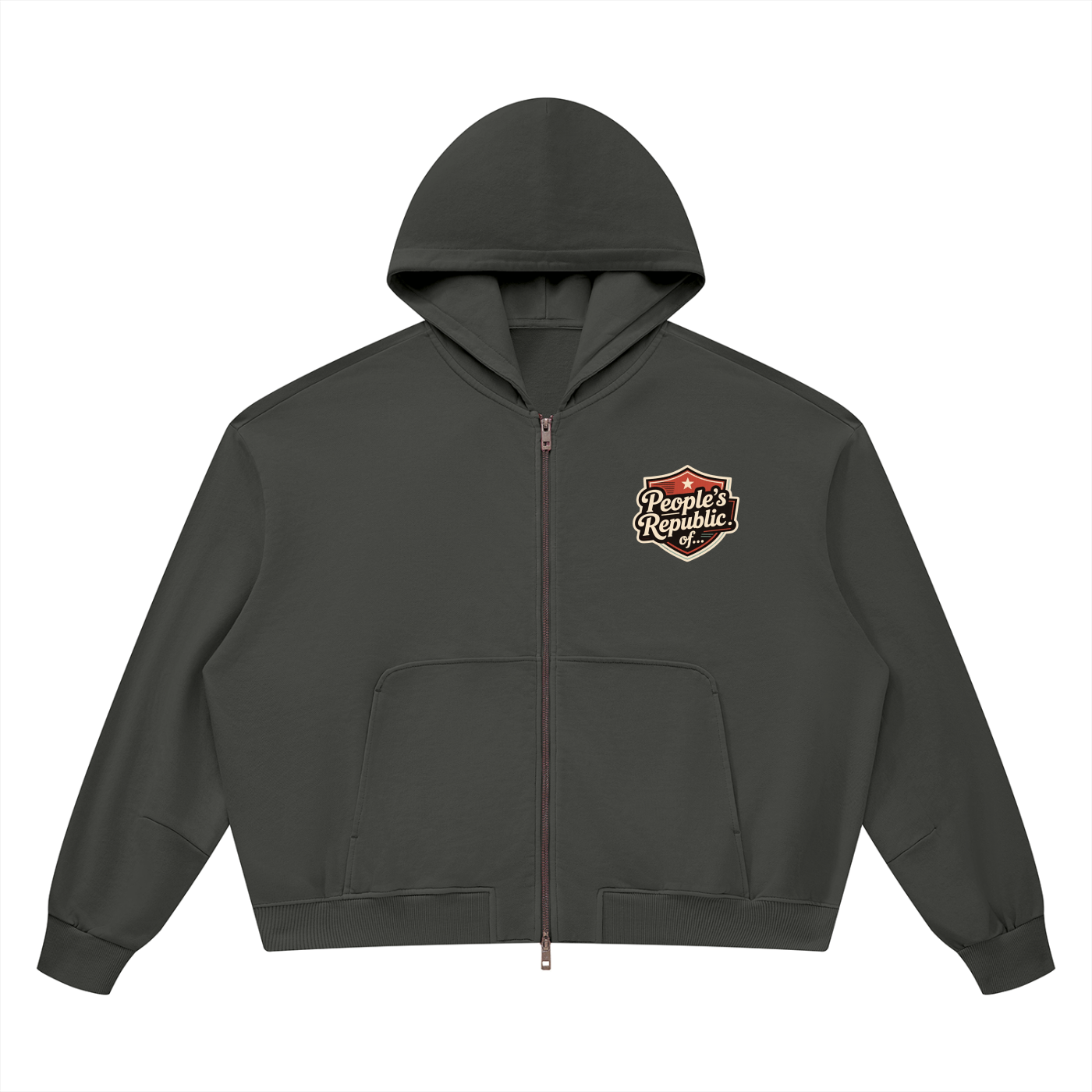 Unisex Vintage Wash Boxy Full Zip Hoodie
