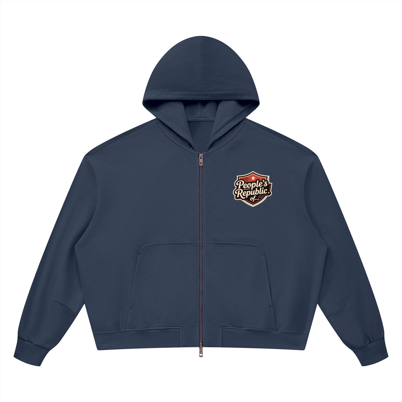 Unisex Vintage Wash Boxy Full Zip Hoodie