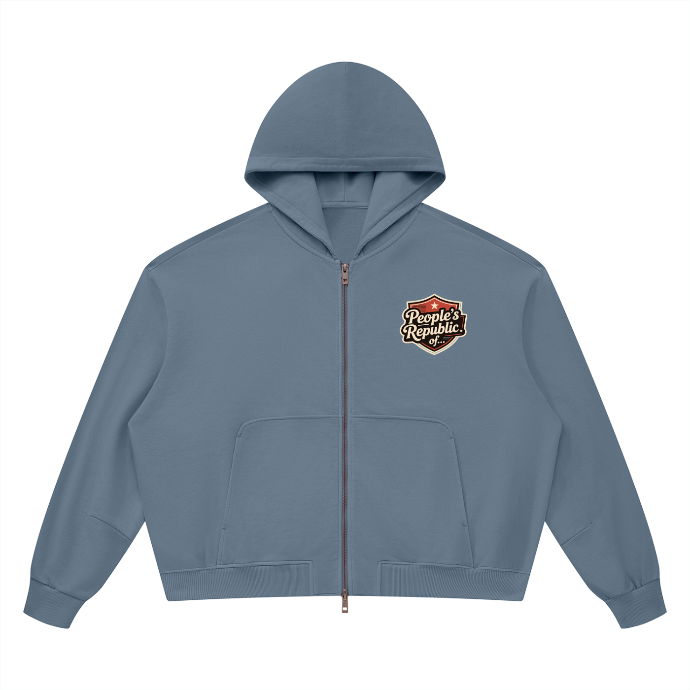 Unisex Vintage Wash Boxy Full Zip Hoodie