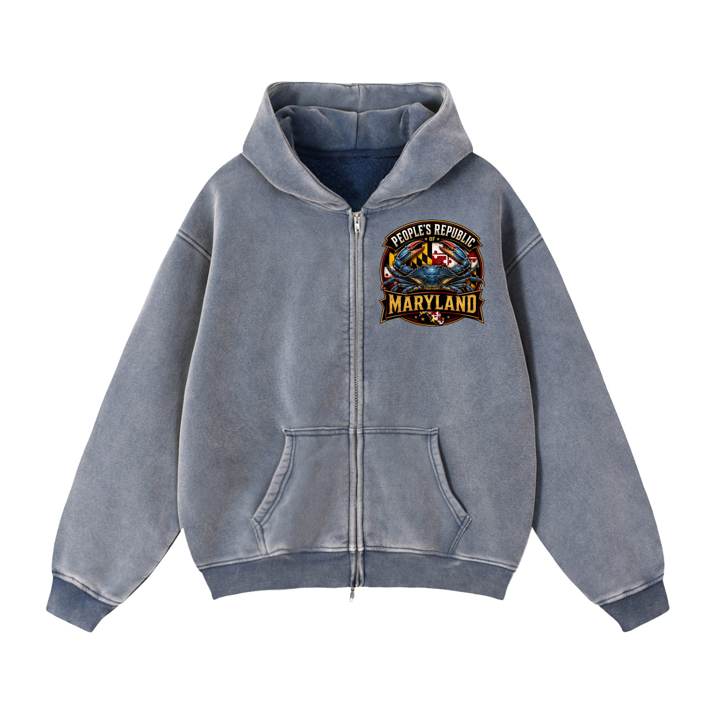 Zip-Through Boxy Fleece Hoodie