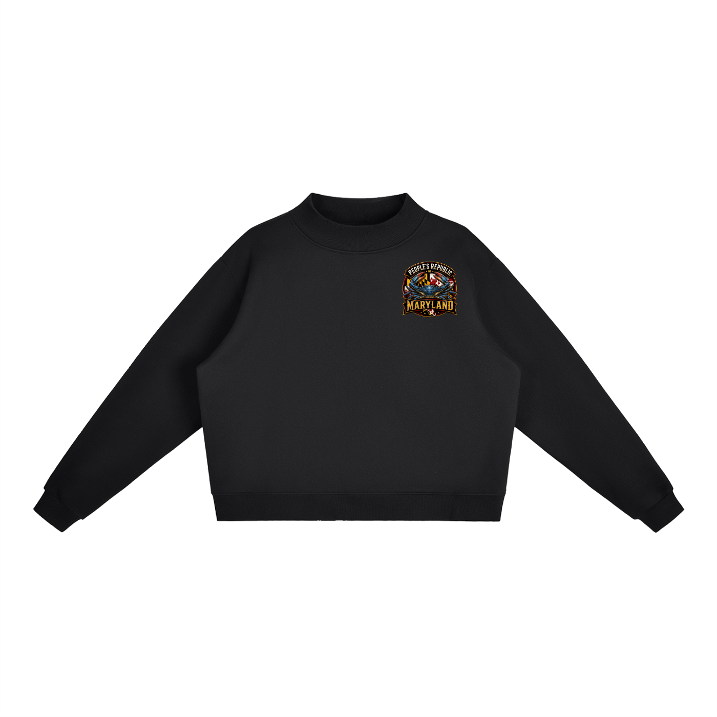Essential Fleece Mock-Neck Crew Sweatshirt